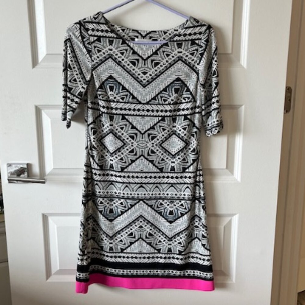Eliza J Black and White Sheath Dress